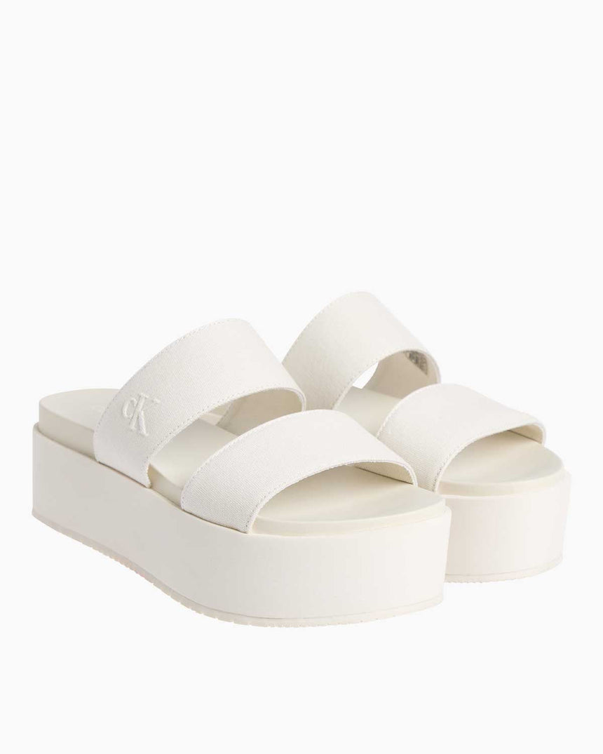 Calvin Klein Flatform Logolu Terlik Triple Turtle Dove