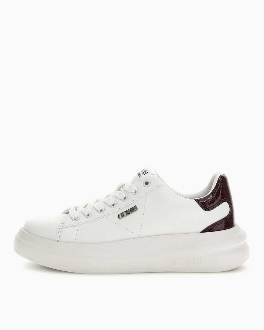 Guess Elbina10 Baskılı Kadın Deri Sneaker White Wine