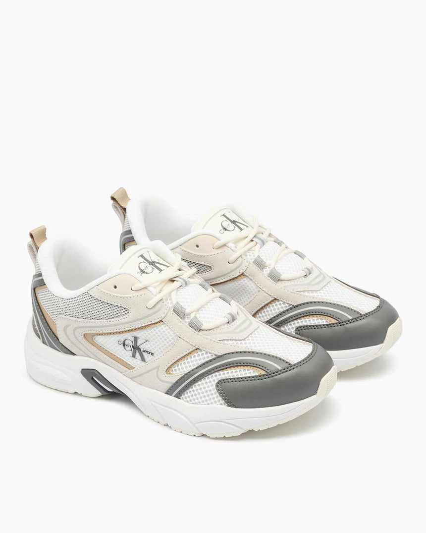 Calvin Klein Retro Tennis Logo Detaylı Sneakers Bright White/C White/Charcoal Grey
