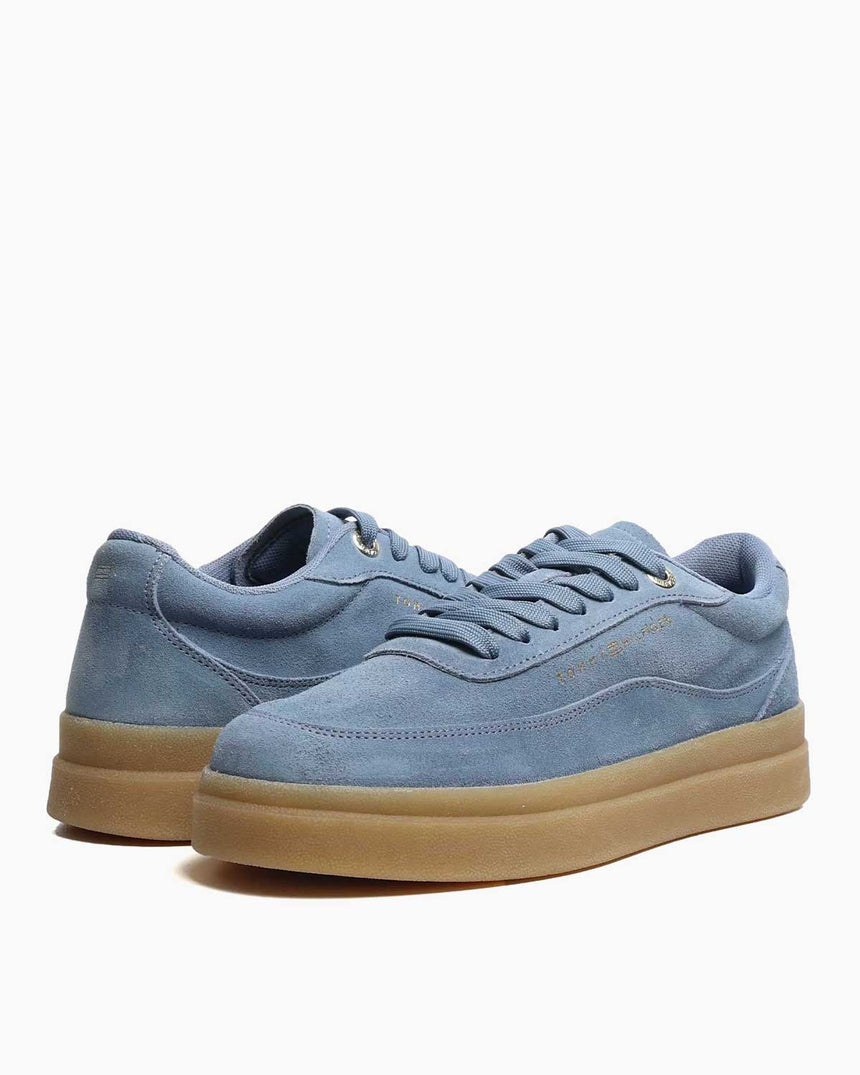 Tommy Hilfiger Bonnie Süet Modern Kort Kadın Sneaker Brisk Blue