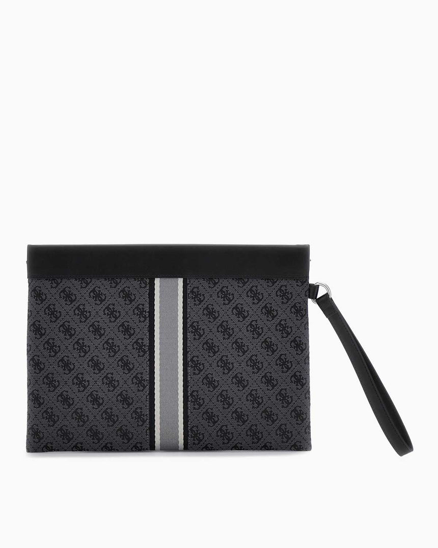 Guess Paris Essential Monogram Desenli Portföy El Çantası Coal Black