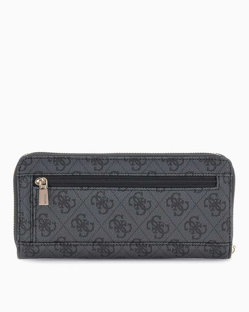 Guess Access Laurel II Büyük Boy Fermuarlı Kadın Cüzdan Coal Logo