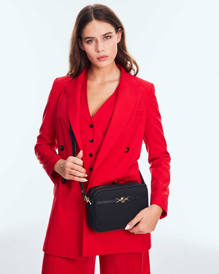 Us Polo Assn Gold Logo Detaylı Çapraz Askılı Çanta Siyah