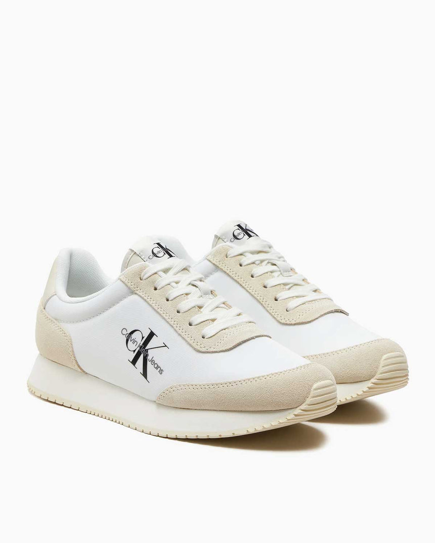 Calvin Klein Retro Runner Low Lace Up Sneakers Bright White/Creamy White