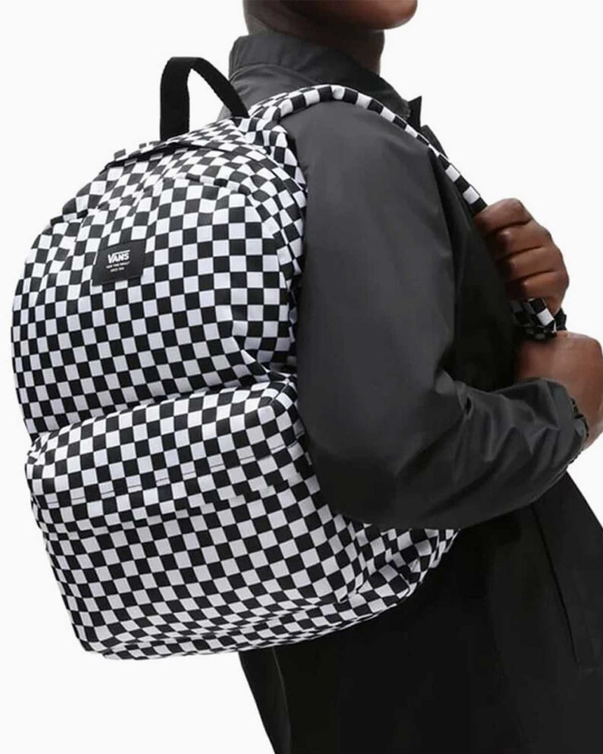 Vans Old Skool Check Damalı Desen Unisex Sırt Çantası Siyah - Beyaz