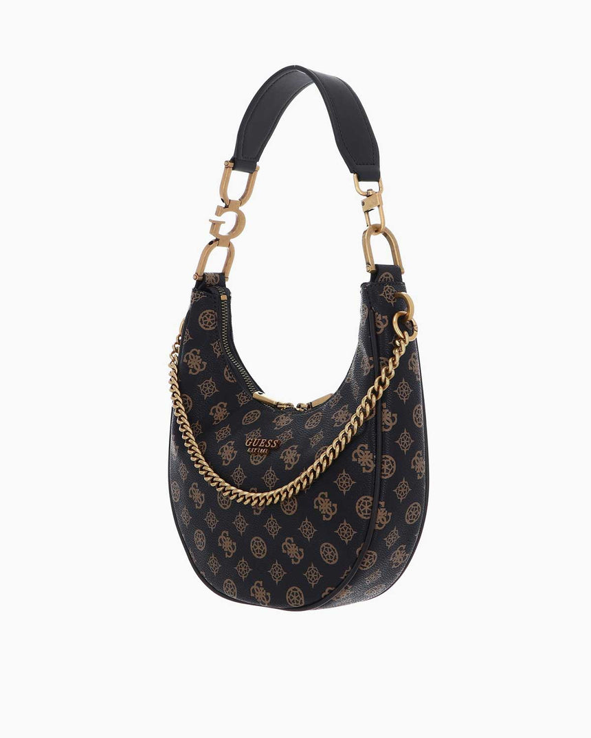 Guess Monogram Desenli Omuz Çantası Mocha Logo