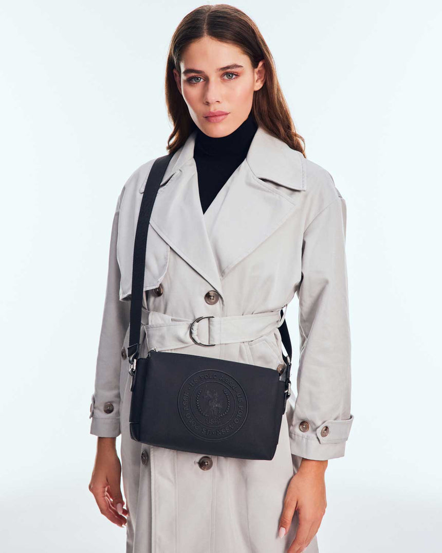 Us Polo Assn Logolu Çapraz Askılı Çanta Siyah