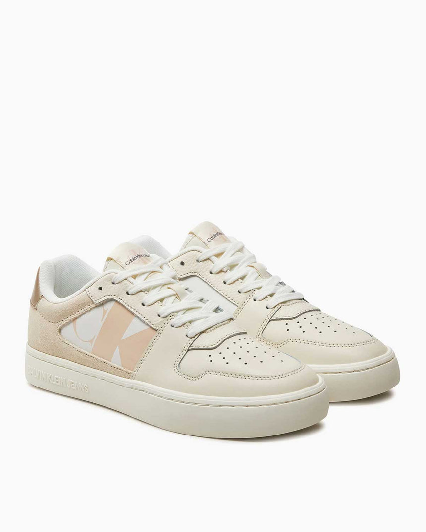 Calvin Klein Classic Cupsole Low Top Logolu Sneakers Bright White/Travertine/W Pink