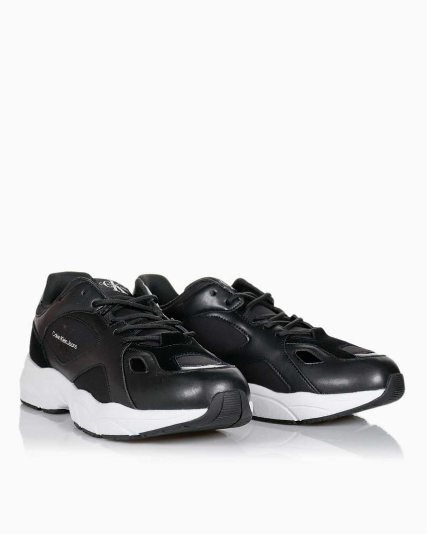 Calvin Klein Retro Tennis Low Laceup Mtl Erkek Sneaker Black/S Black/Eggshell
