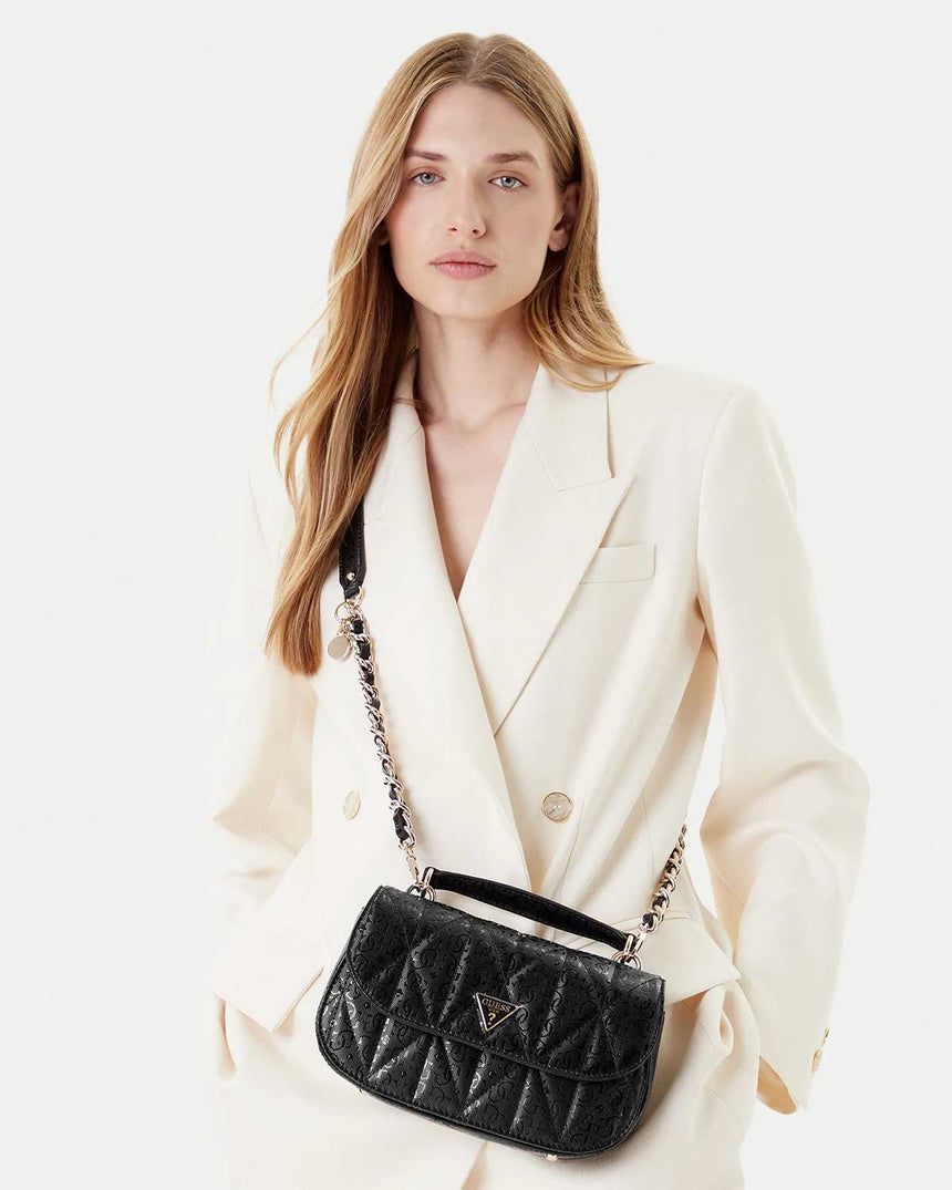 Guess Aldina 4G Logolu Kadın El Çantası Black