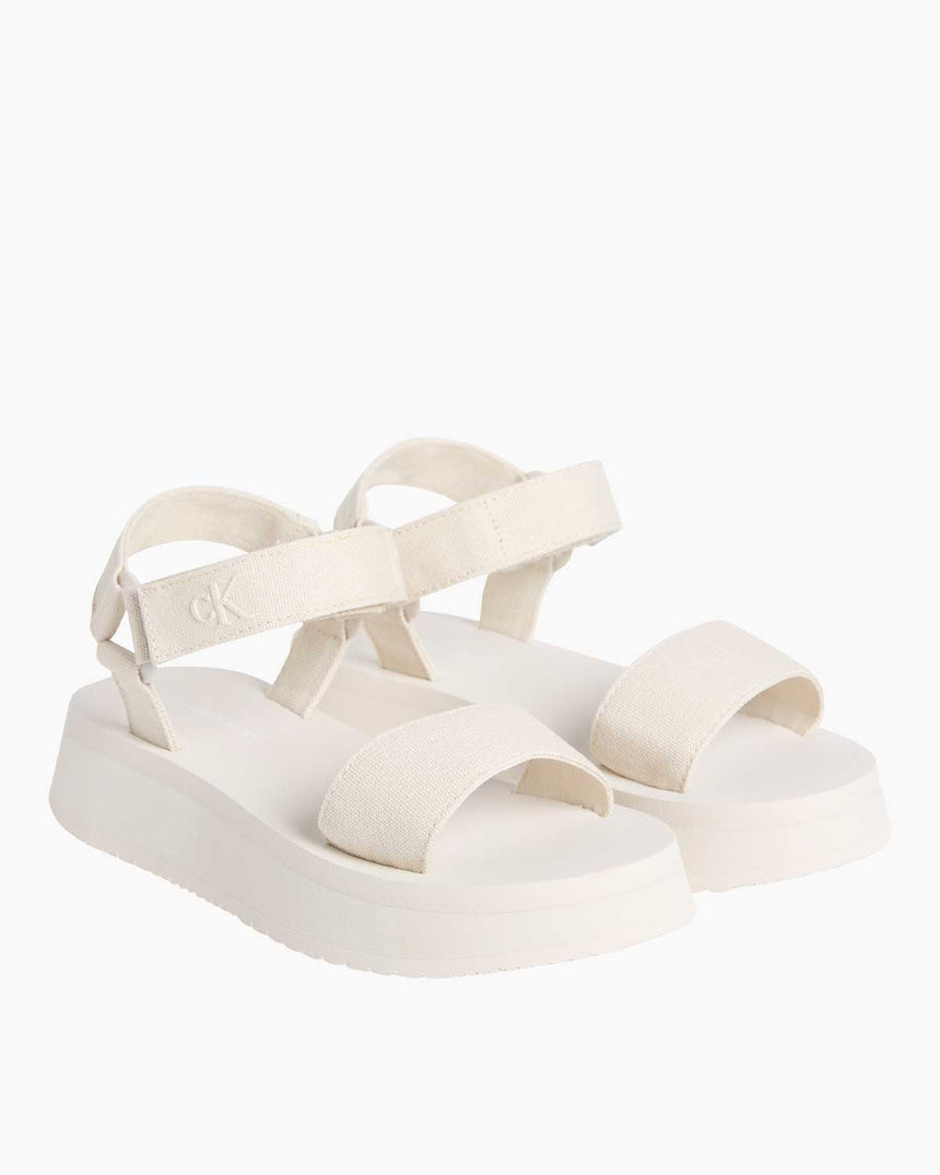 Calvin Klein Velcro Webbin Flat Terlik Triple Turtle Dove