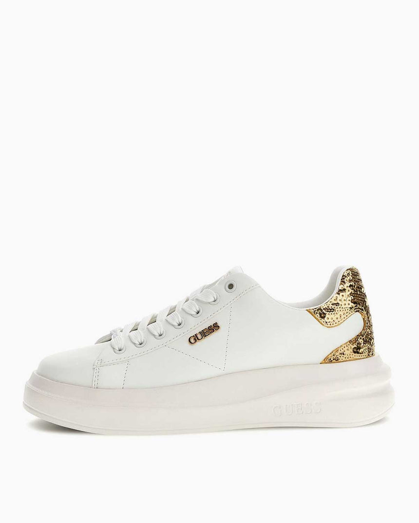 Guess Elbina10 Kadın Deri Sneaker White/Gold