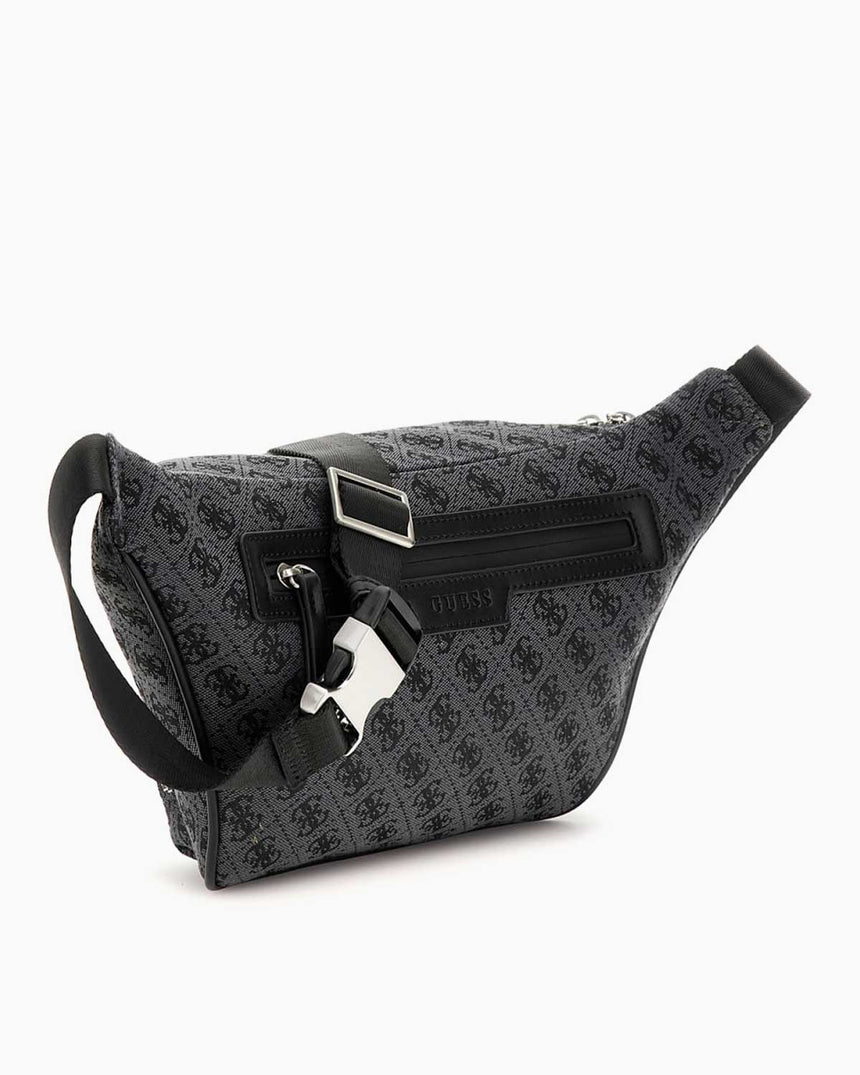 Guess Milano Maxi Monogram Bel Çantası Coal Black