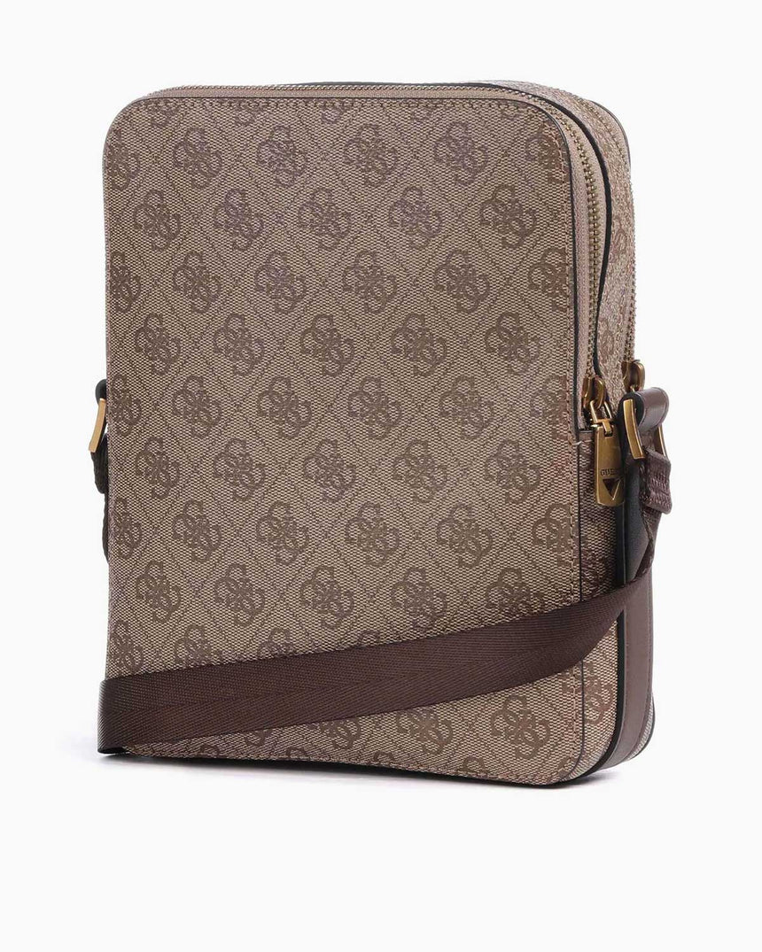 Guess Torino Fermuar Detaylı Çapraz Askılı Çanta Beige / Brown