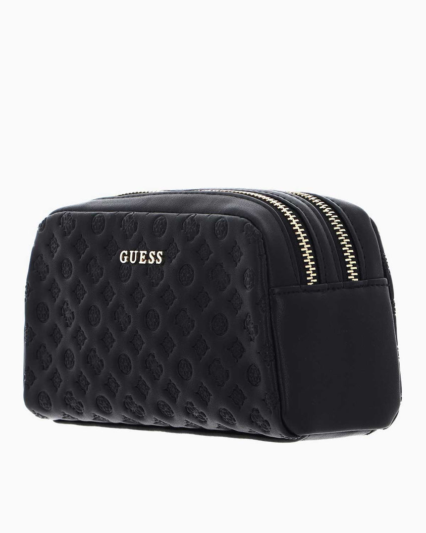 Guess Double Zip Makyaj Çantası Black