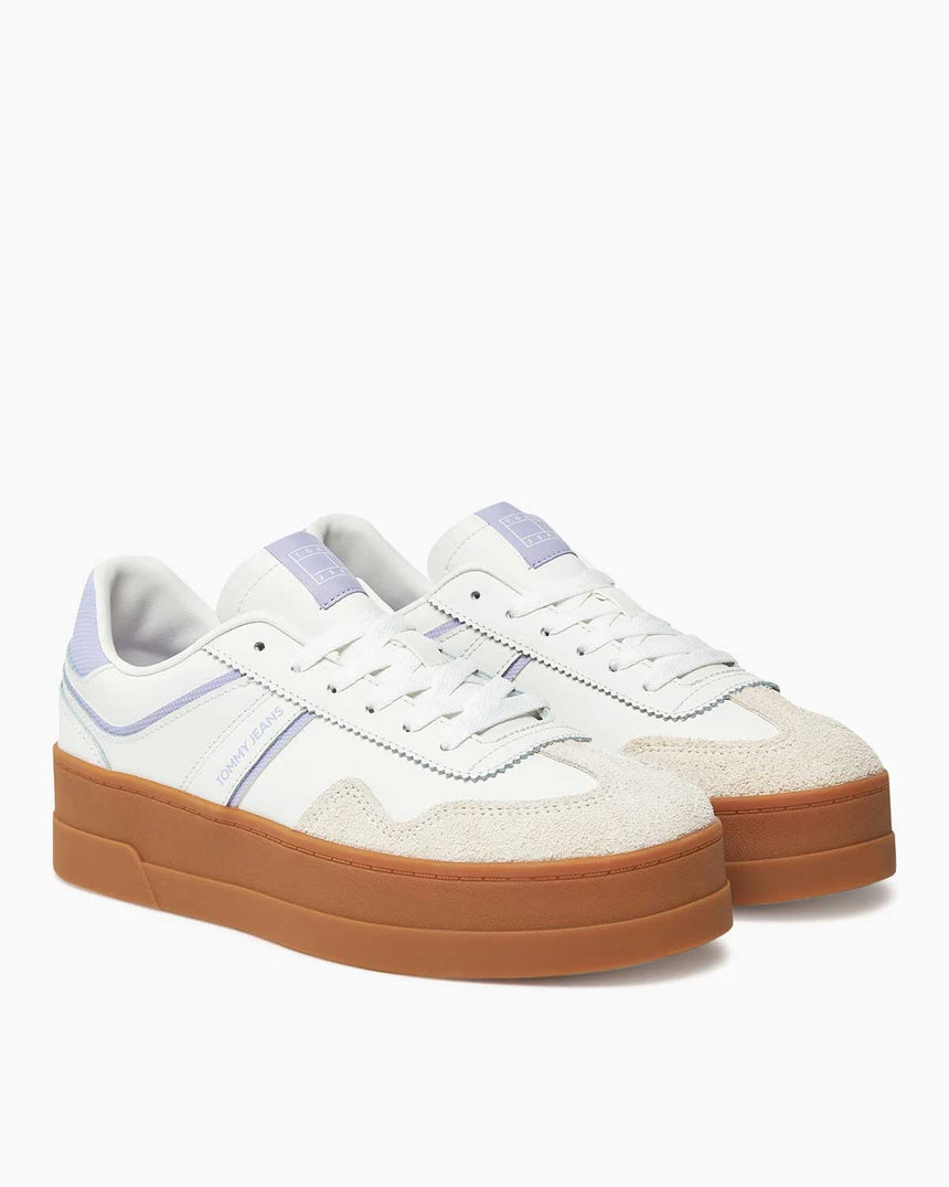 Tommy Hilfiger The Greenwich Flatform Tabanlı Kadın Sneaker Ecru/Amethyst