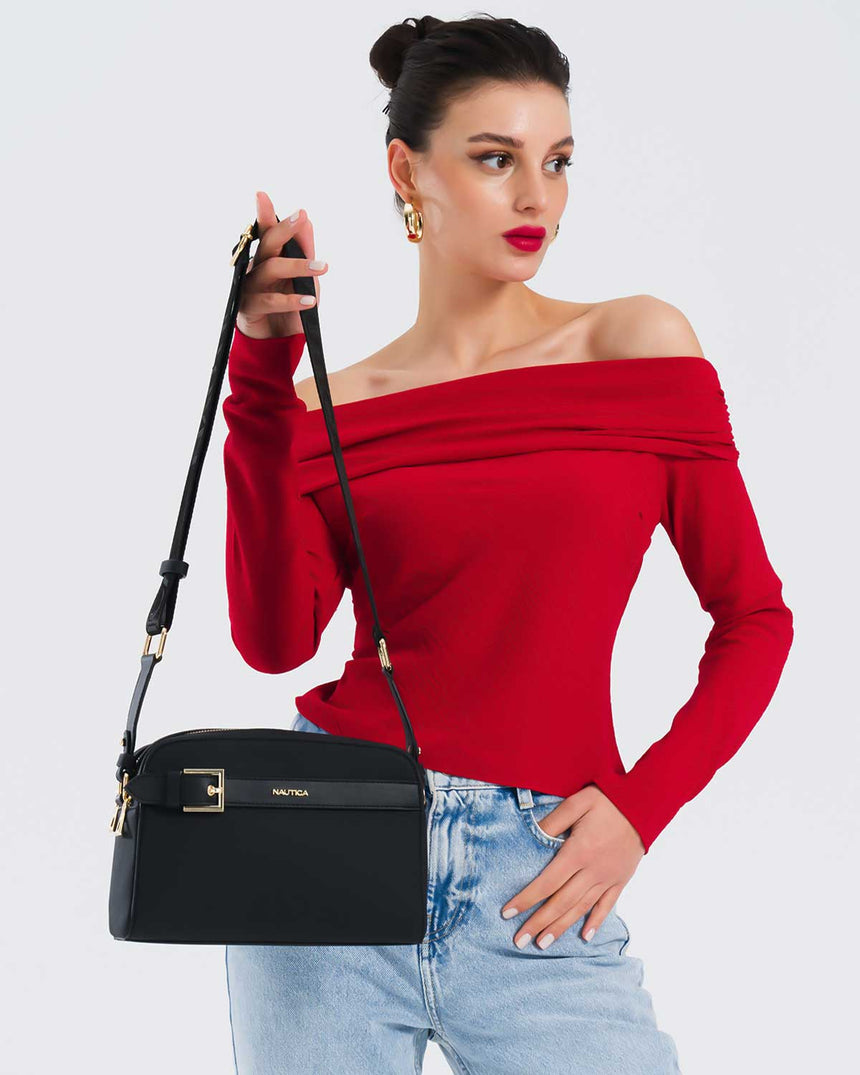 Nautica Ladies Logolu Omuz Çantası Siyah