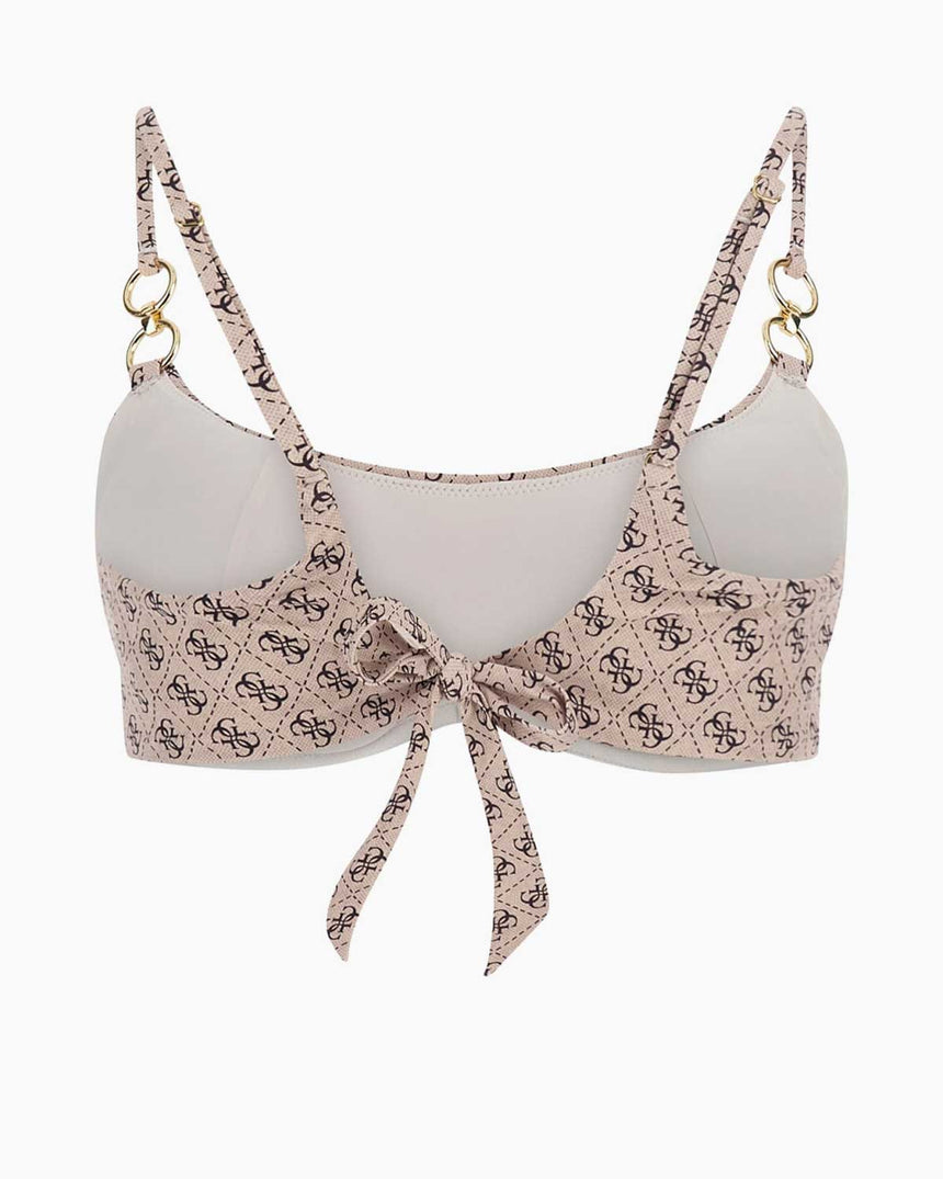 Guess Wired Bağlamalı Bikini Üstü 4G Rustic Beige Aop