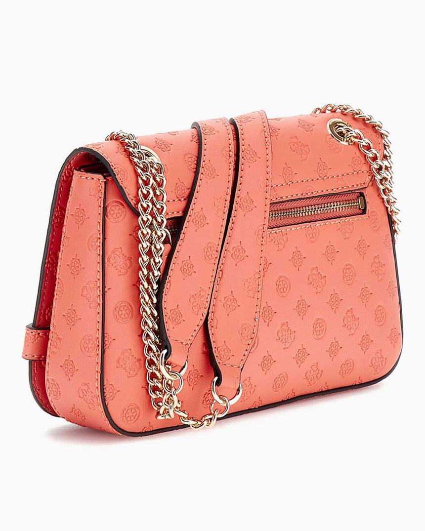 Guess Arlena Convertible Flap Omuz Çantası Coral Logo