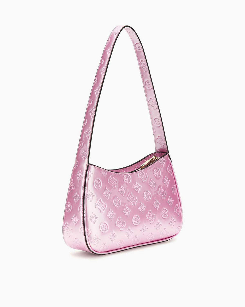 Guess Arnela Top Zip Rugan Omuz Çantası Orchid Logo