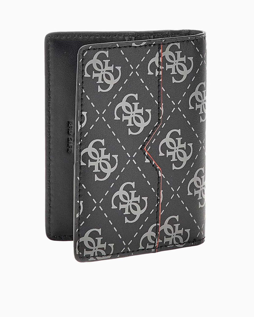 Guess Milano Card Holder Dikey Cüzdan Dark Black