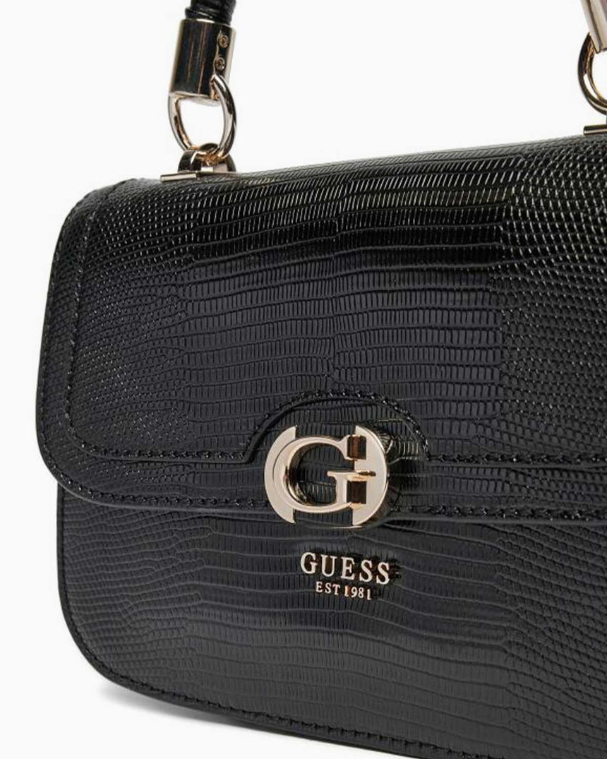 Guess Orlina Society Logo Kapaklı El Çantası Black