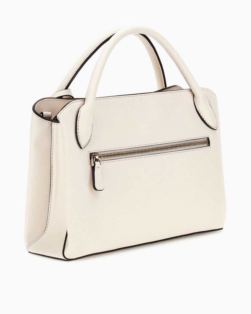 Guess Fedana Elite Satchel Logolu El Çantası Off White