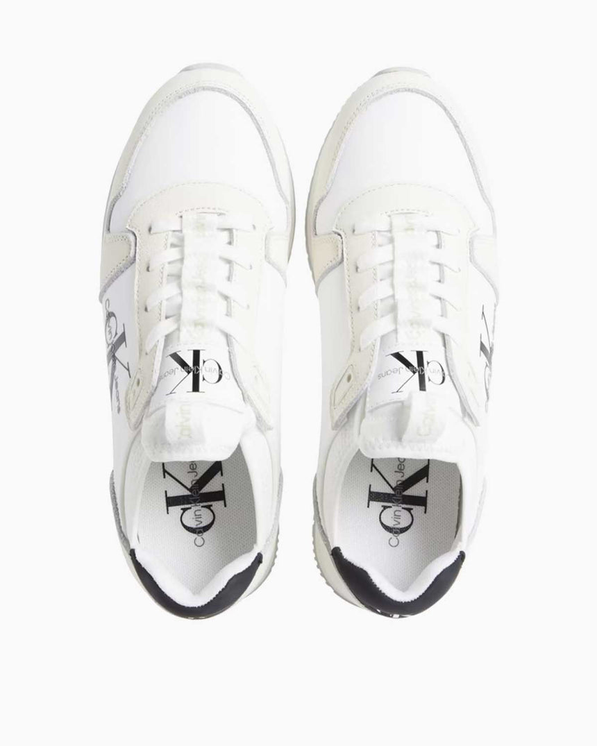 Calvin Klein Jeans Runner Sock Lace Up Sneakers Bright White/Black