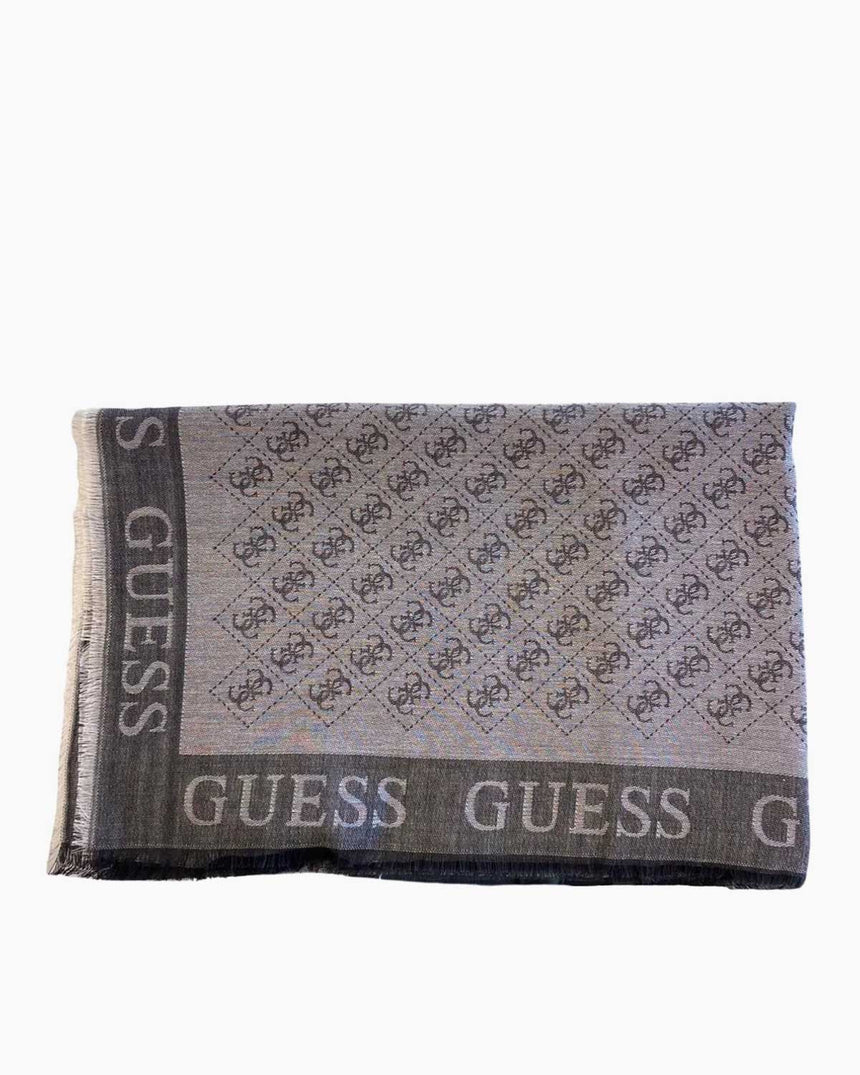 Guess Kefiah Textile Logolu Şal Coal Logo