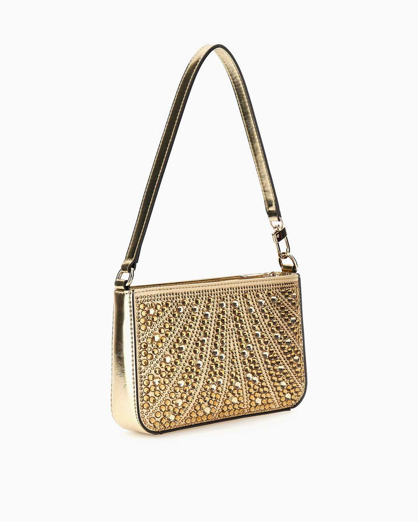 Guess Beauvoir Taşlı Mini Omuz Çantası Gold