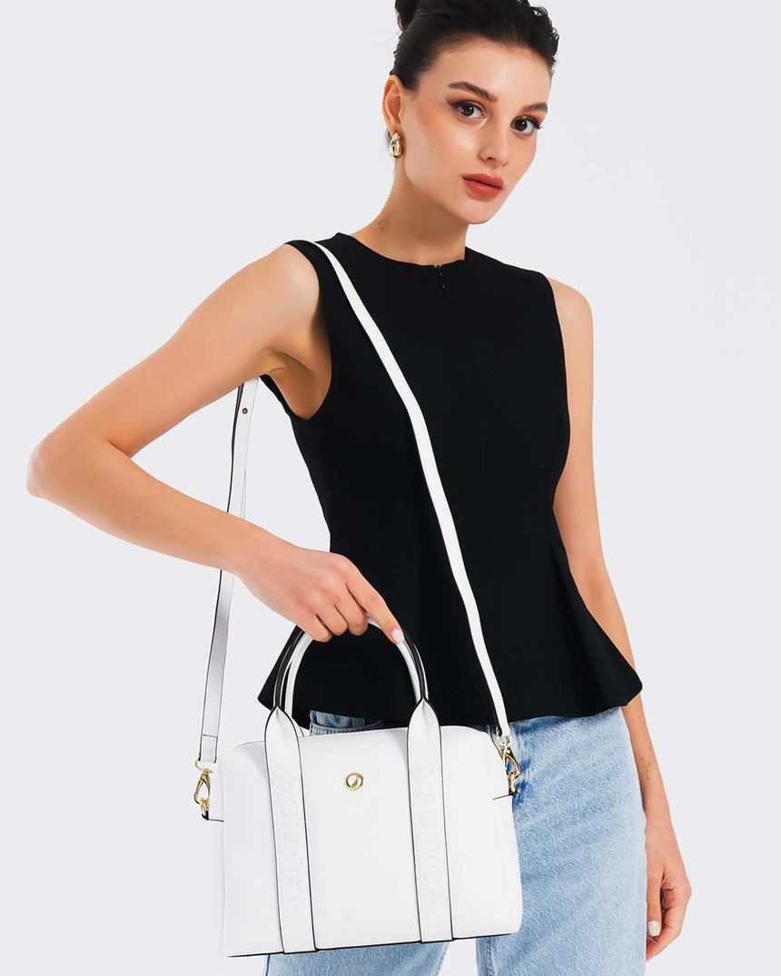 Nautica Logolu El Çantası Beyaz