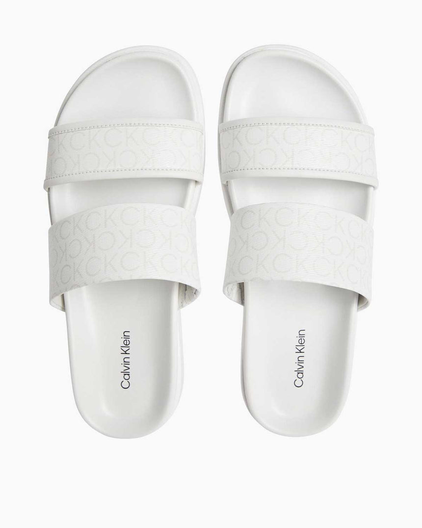 Calvin Klein Flat Slide Epi Mono Kadın Terlik White Monogram