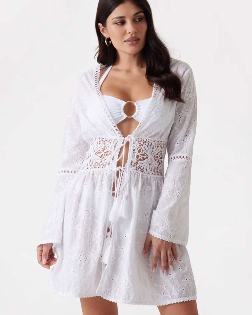 Guess Logolu Kimono Paisley Emb.White