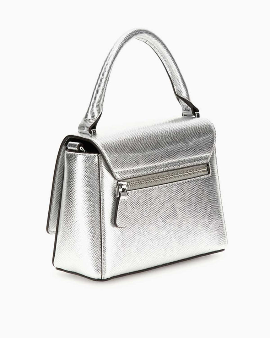 Guess Fedana Handle Kapaklı Mini El Çantası Silver