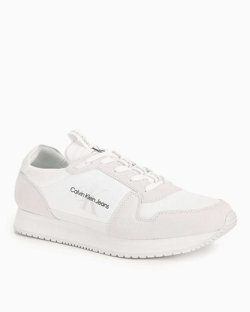 Calvin Klein Runner Sock Lace Up Sneakers Bright White/Eggshell
