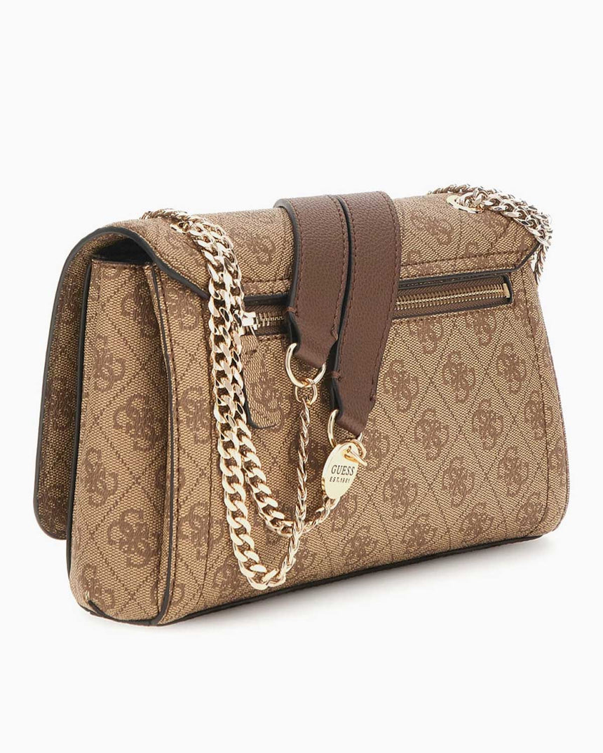 Guess Anadela Noelle II Kapaklı Kadın Omuz Çantası Latte Logo / Brown