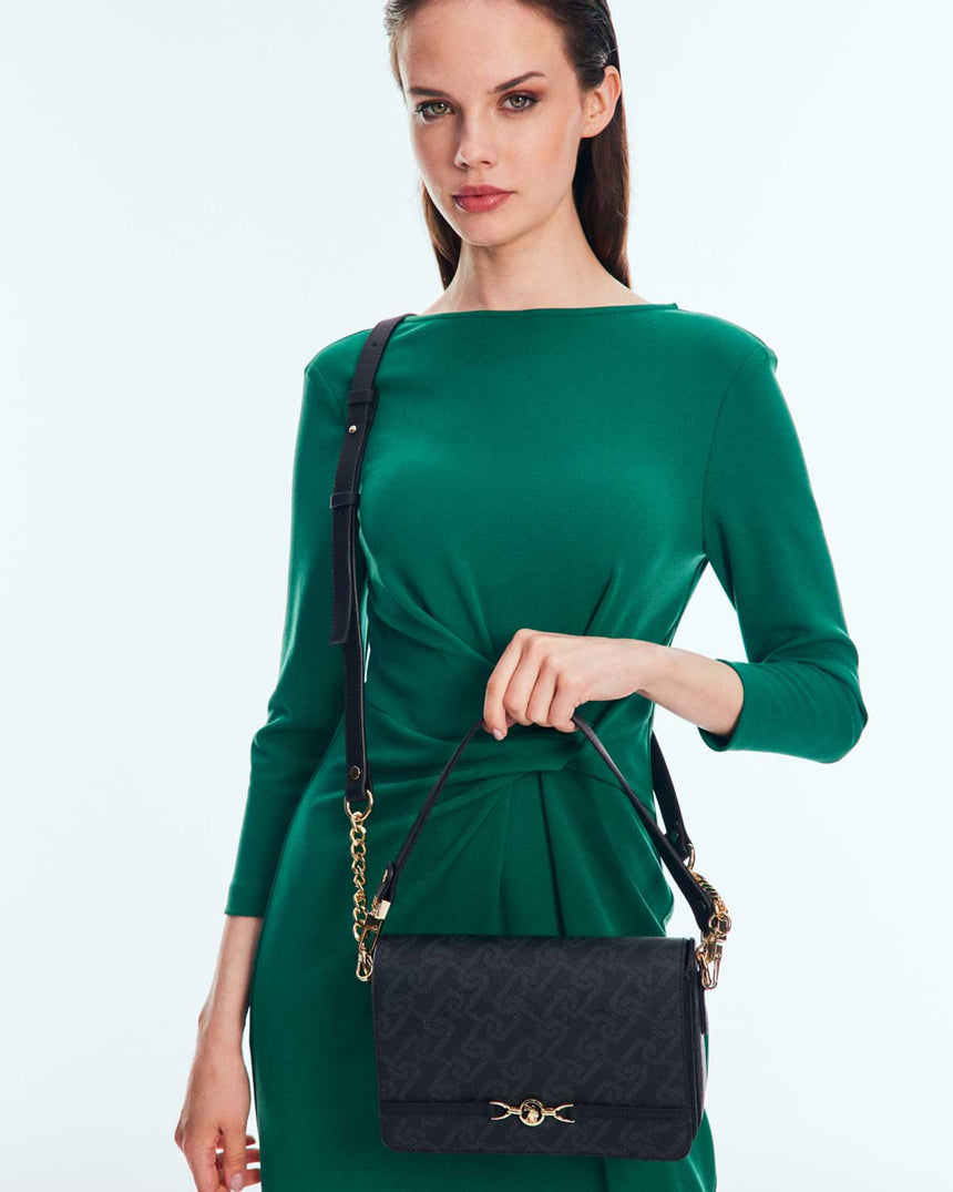 Us Polo Assn Çıkarılabilir Zincir Detaylı Omuz Çantası Siyah