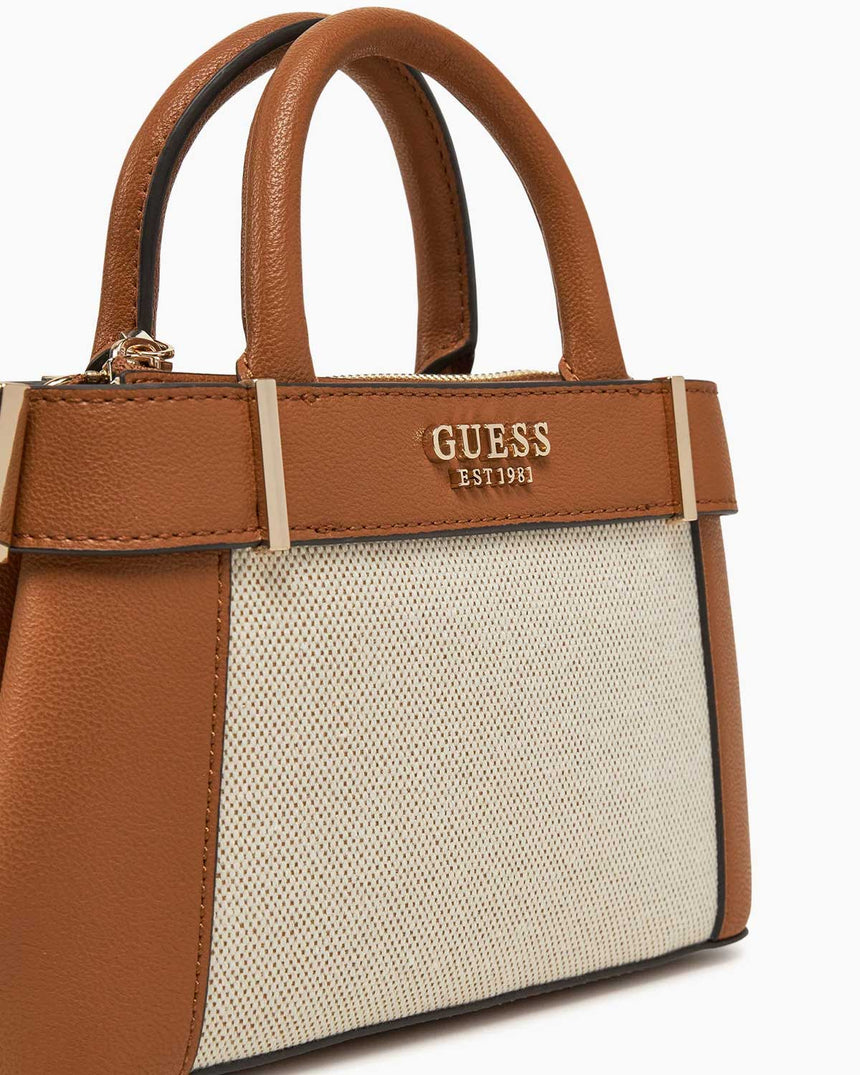 Guess Anadela Satchel Mini El Çantası Natural Cognac