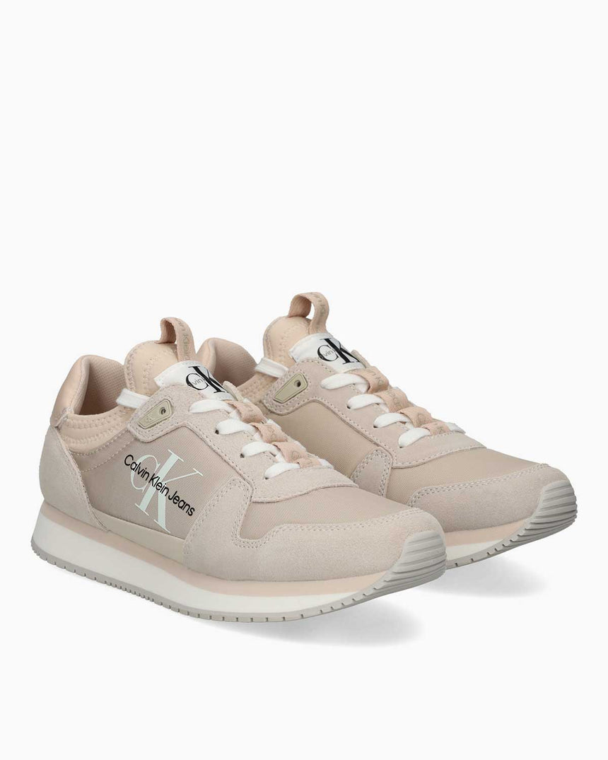 Calvin Klein Runner Sock Lace Up Runner Kadın Sneaker Eggshell/Whisper Pink
