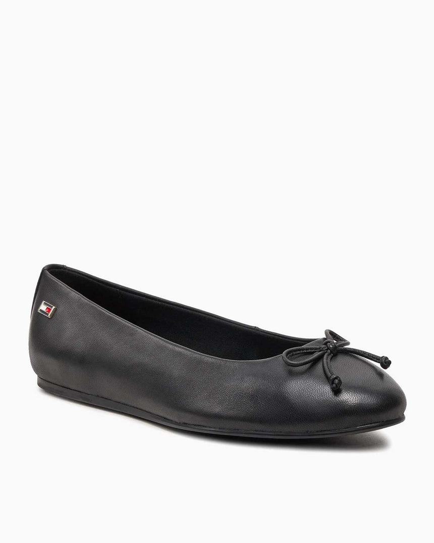 Tommy Hilfiger Essential Chic Ballerina Kurdele Detaylı Günlük Ayakkabı Black