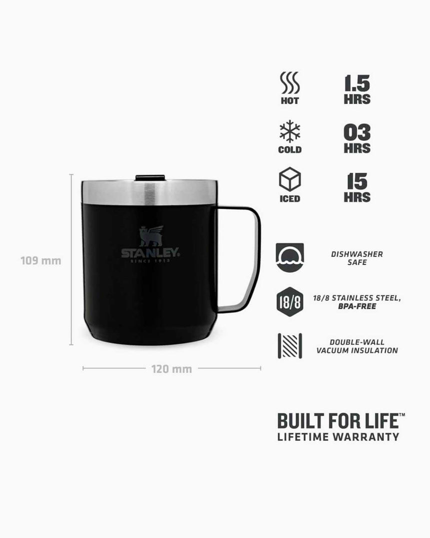 Stanley Efsane Klasik Seri-0.35 Litre Kamp Bardağı Termos Bardak Matte Black