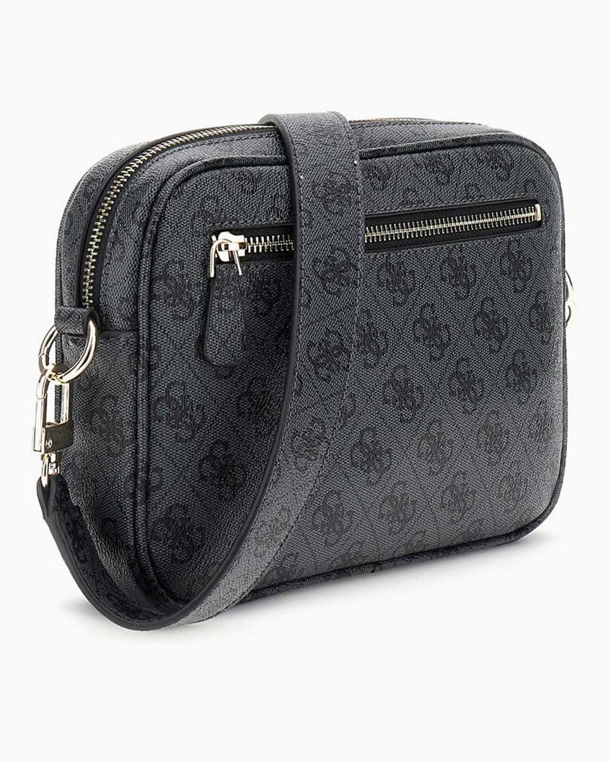 Guess Access Kadın Meridian II Çapraz Askılı Kamera Çantası Coal Logo