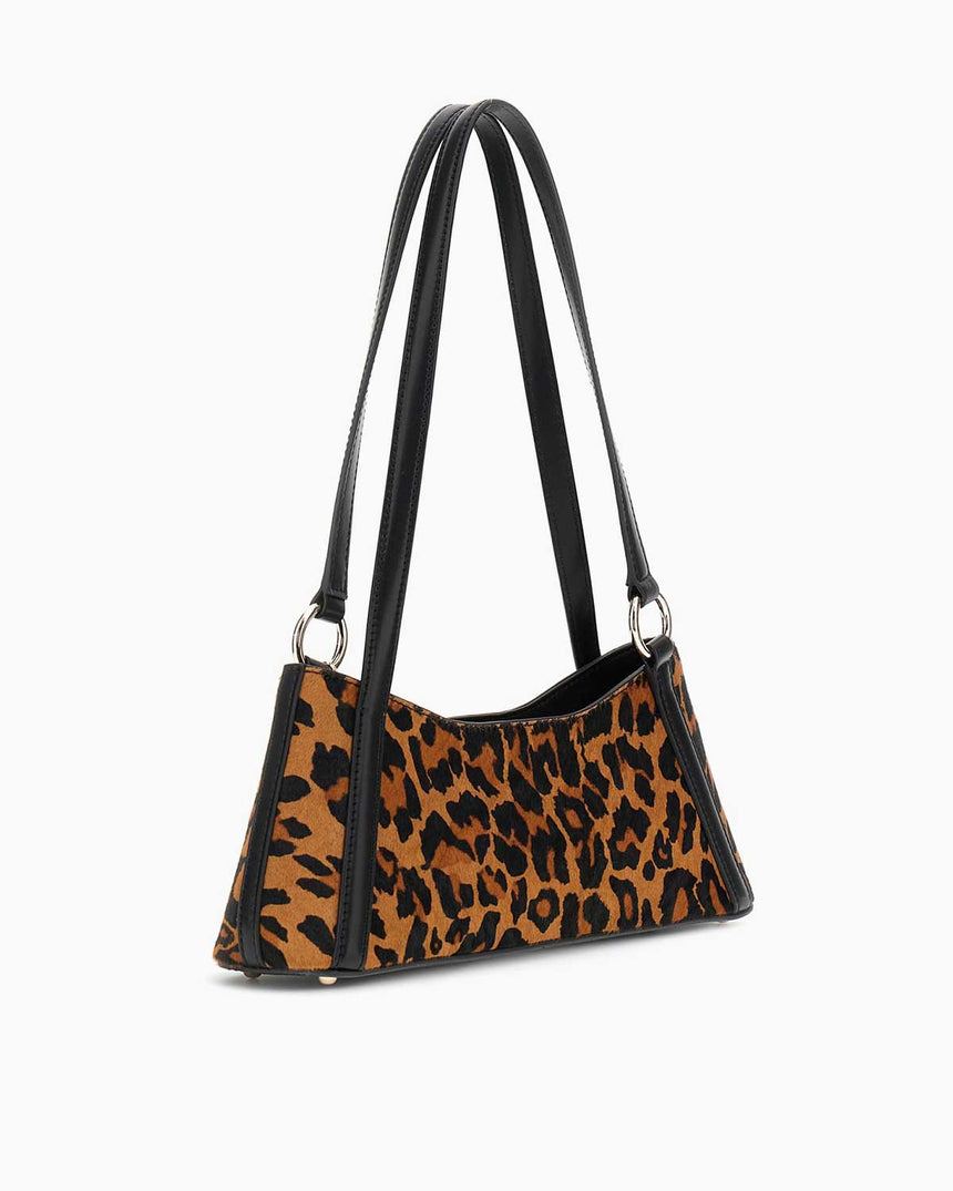 Guess Domitilla Kadın Deri Omuz Çantası Leopard