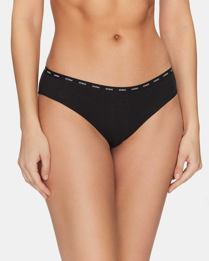 Guess 3Pack Basic Brief Logolu Külot Jet Black A996