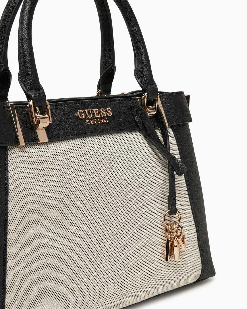 Guess Anadela Satchel El Çantası Natural - Black