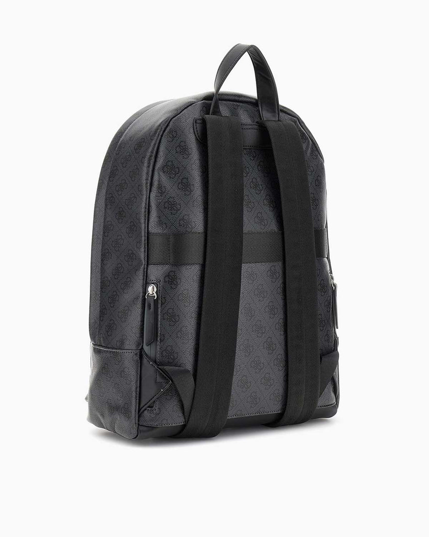 Guess Milano Compact Monogram Desenli Sırt Çantası Black Lime