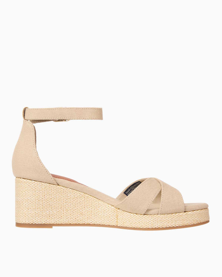 Tommy Hilfiger Flag Criss Cros Wedge Espadrilles Topuklu Sandalet Horseradish