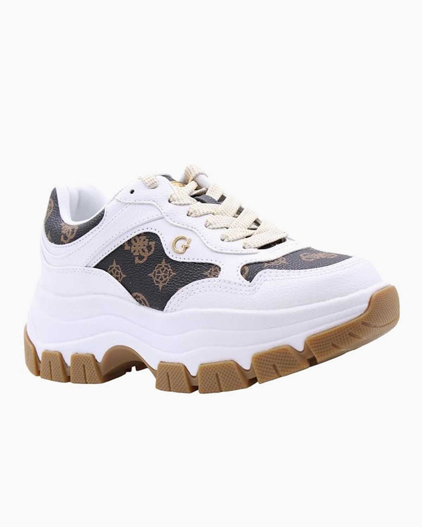 Guess Logolu Kalın Tabanlı Sneaker White Brown