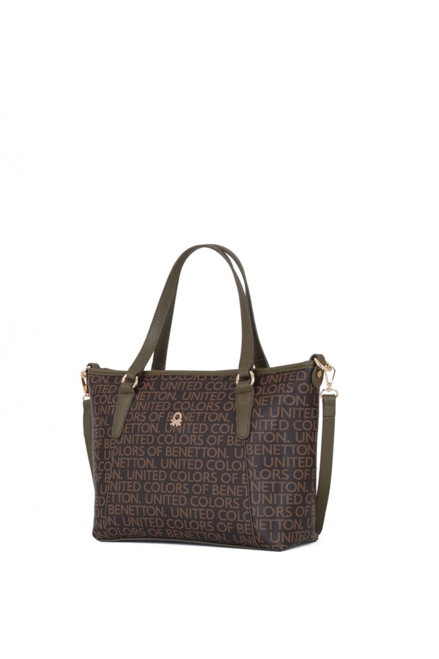 Benetton Monogram Kadın Kol Çantası Kahve- Haki