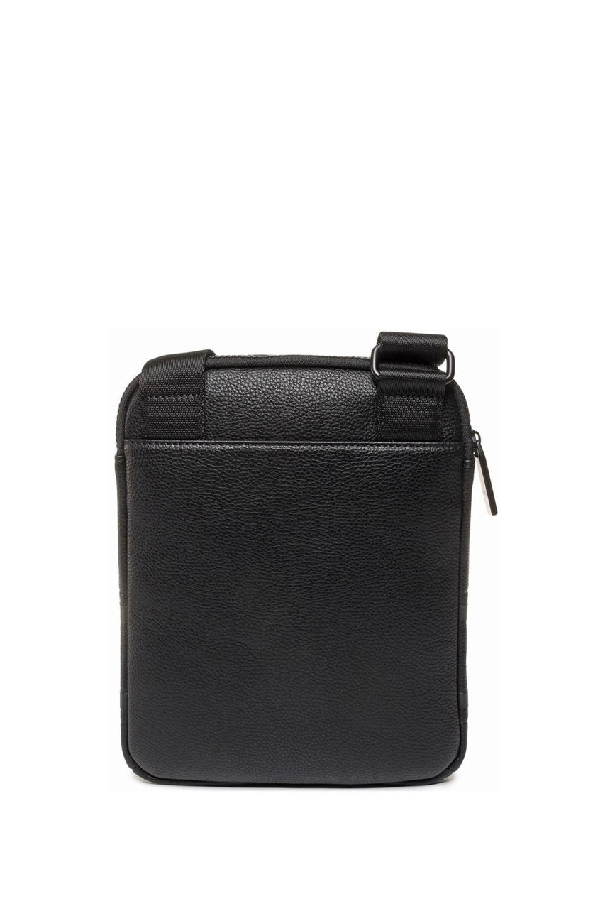 Calvin Klein Striped Logo Pu Flat Reporter Çapraz Askılı Erkek Çantası Black